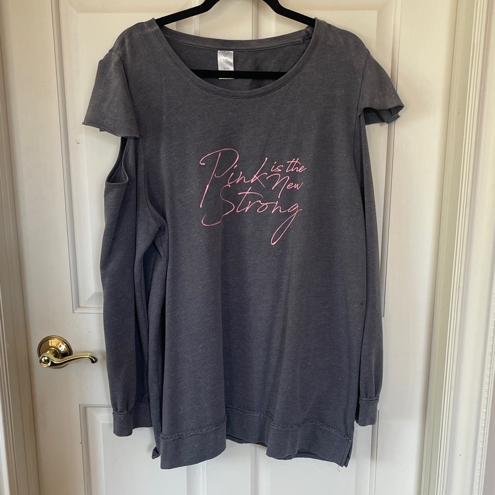 Lane Bryant Gray Sweatshirt with Pink Text